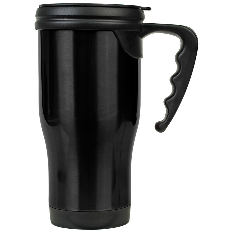 14oz Black Trvl Mug W/Handle