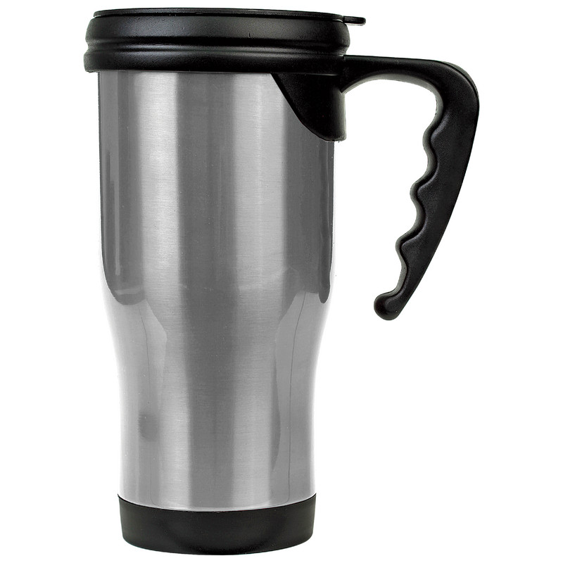 14oz Silver Trvl Mug W/Handle