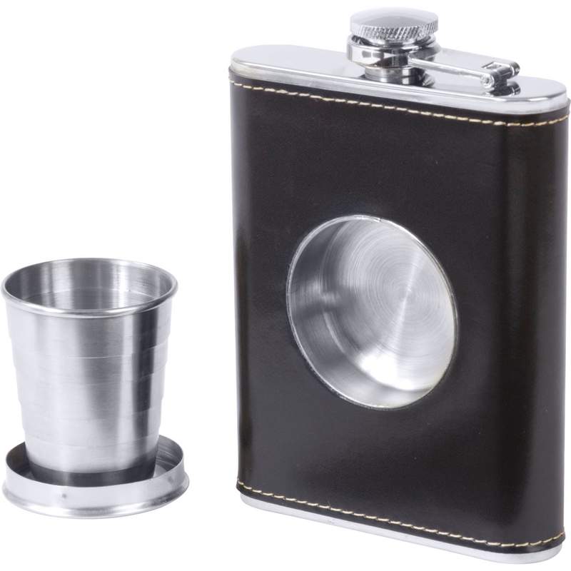 6.7OZ SS FLASK W BUILT IN CUP