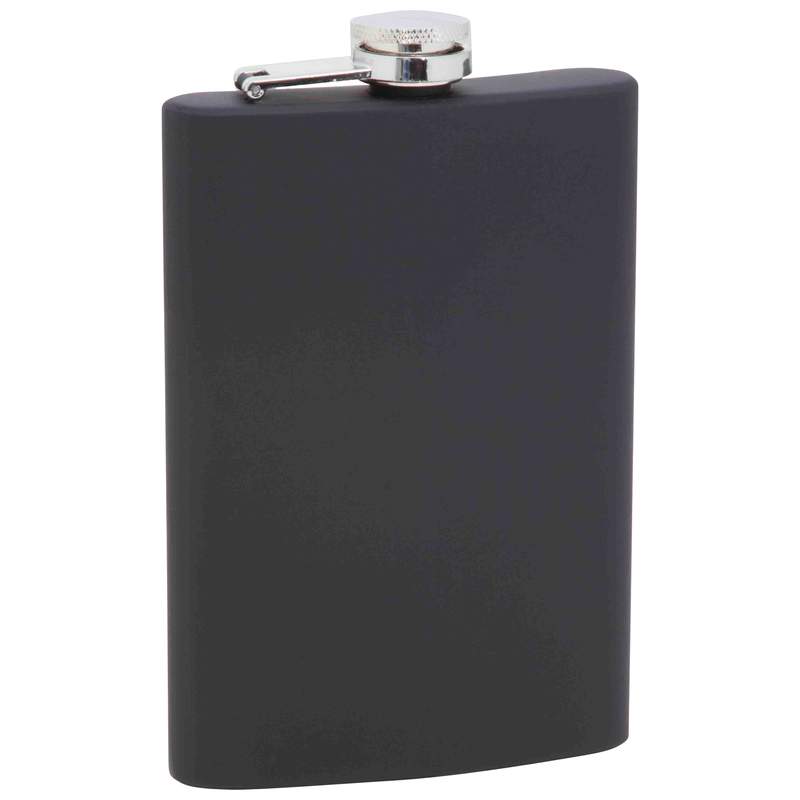 8OZ STAINLESS STEEL FLASK-BLK
