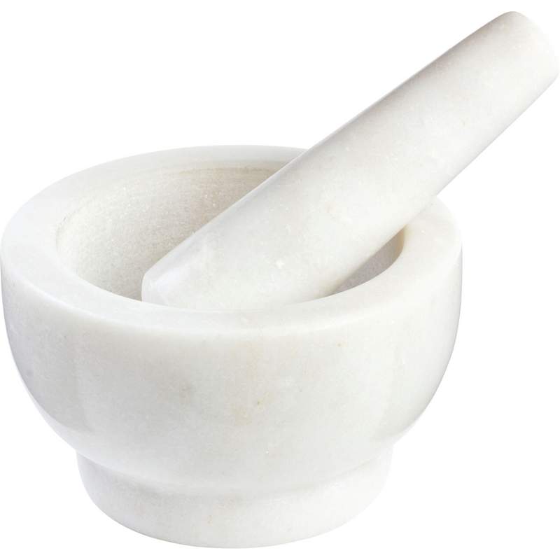 MARBLE MORTAR AND PESTLE