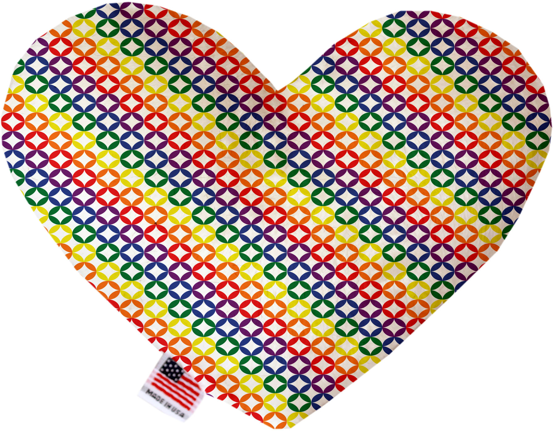 Rainbow Bright Diamonds 6 inch Heart Dog Toy