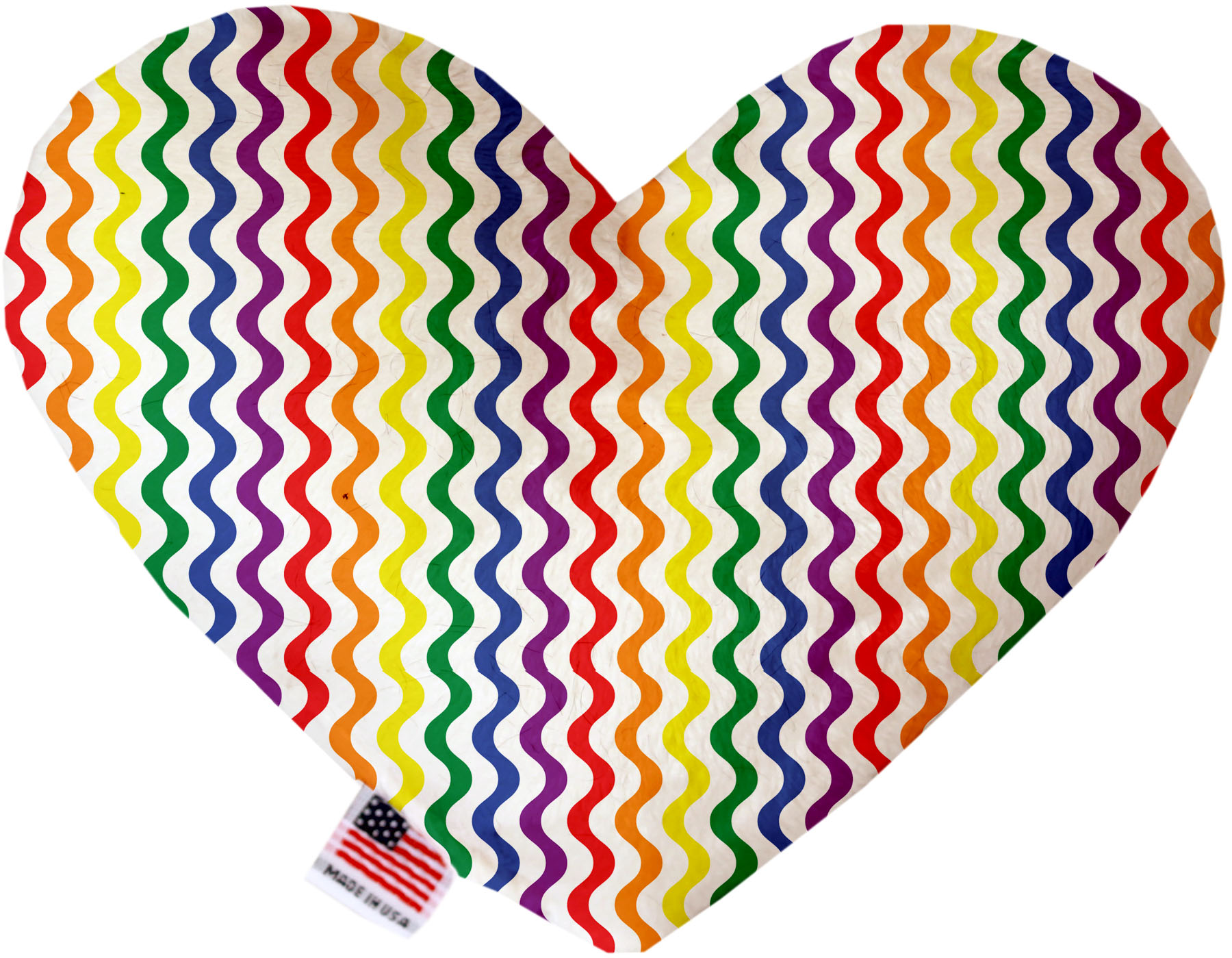 Rainbow Fun Stripes 6 inch Canvas Heart Dog Toy