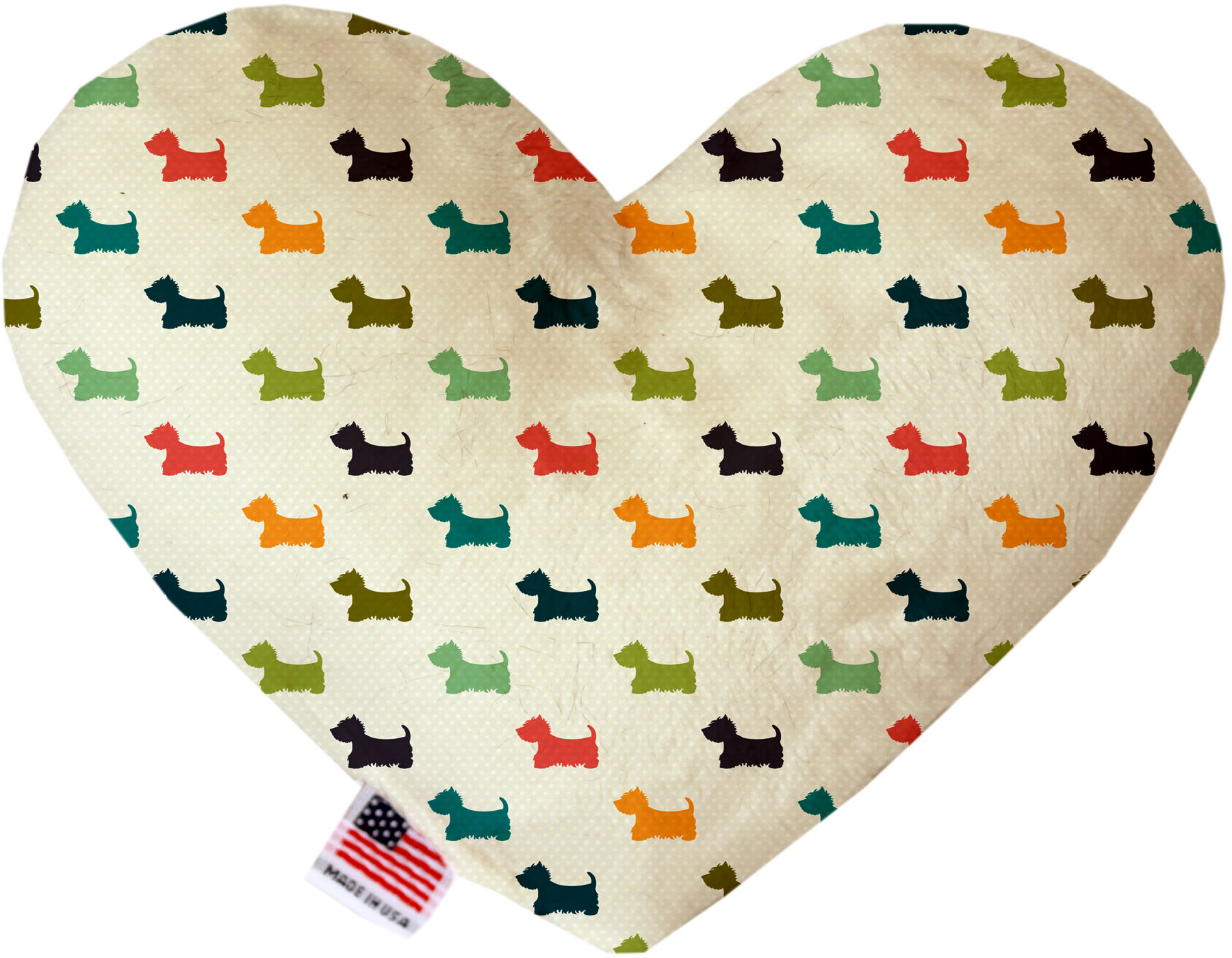 It is a Westie's World 6 inch Canvas Heart Dog Toy