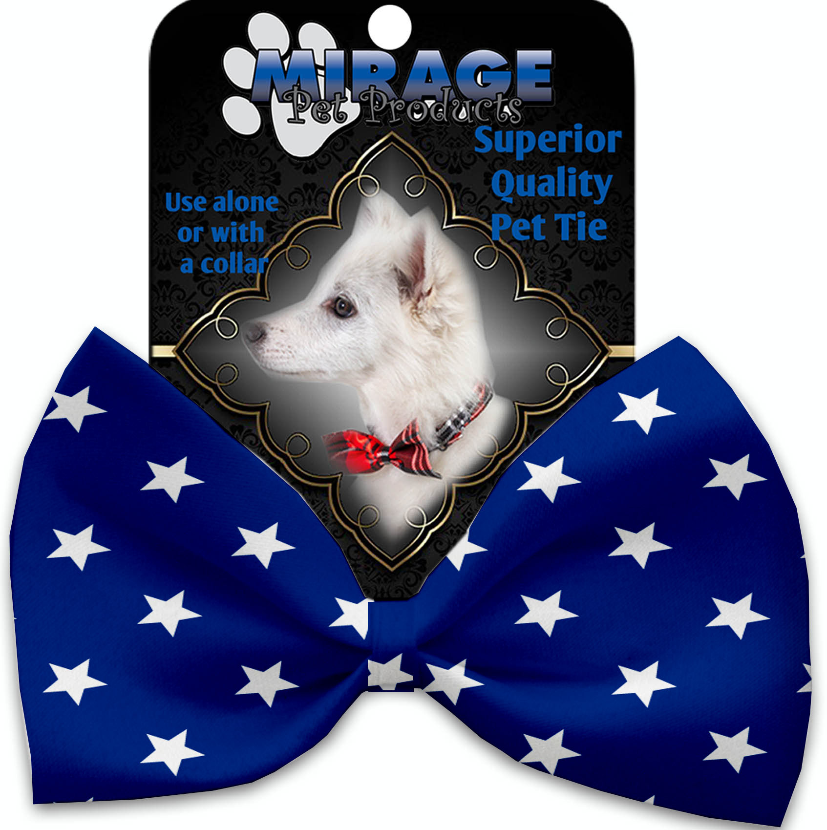 Blue Stars Pet Bow Tie Collar Accessory with Velcro