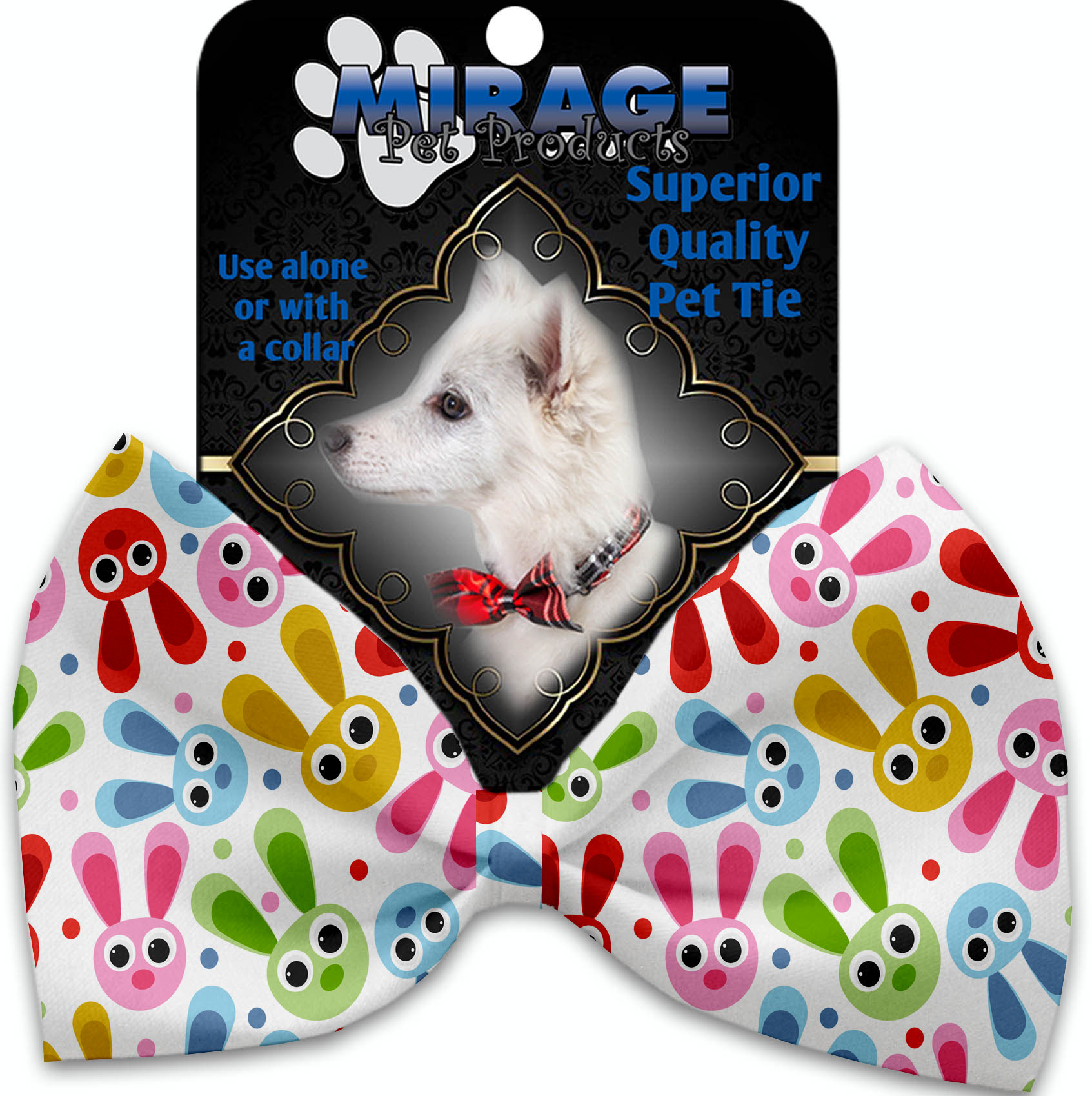 Funny Bunnies Pet Bow Tie Collar Accessory with Velcro