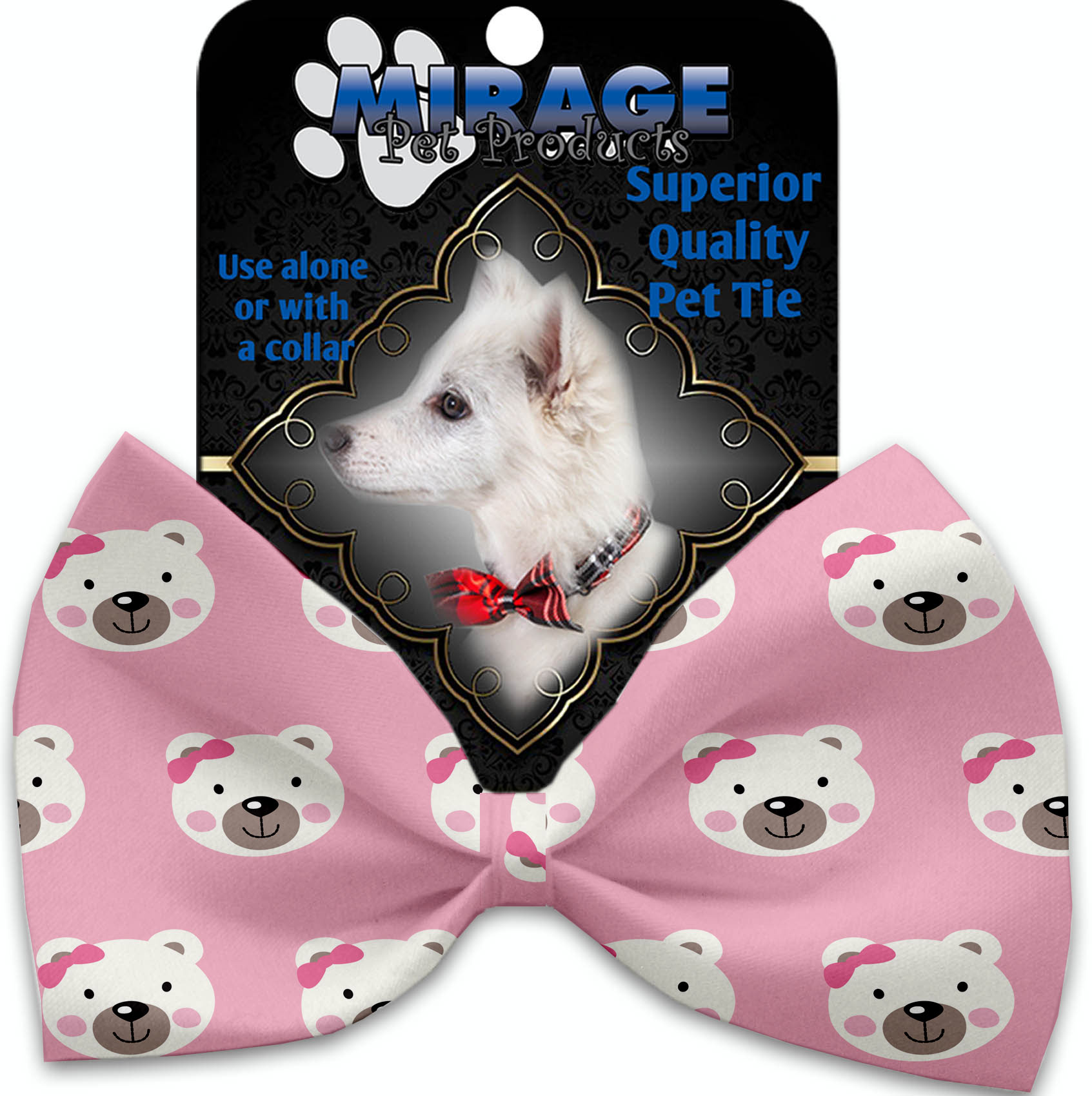 Pink Bears and Bows Pet Bow Tie
