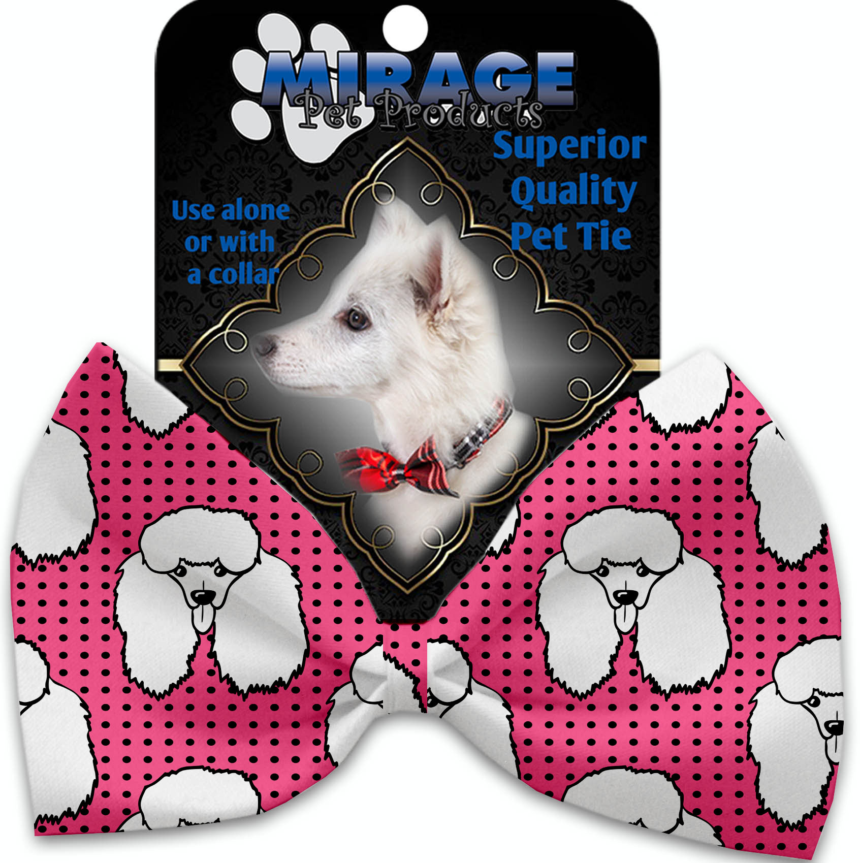 Pretty Poodles Pet Bow Tie Collar Accessory with Velcro