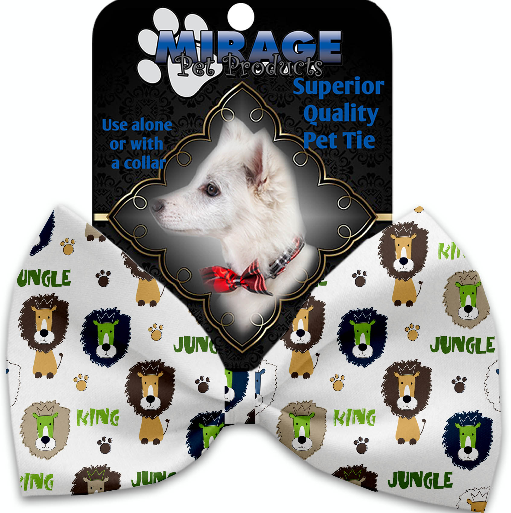 King of the Jungle Pet Bow Tie Collar Accessory with Velcro