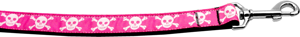 Pink Skulls Nylon Dog Leash 5/8 inch wide 6ft Long