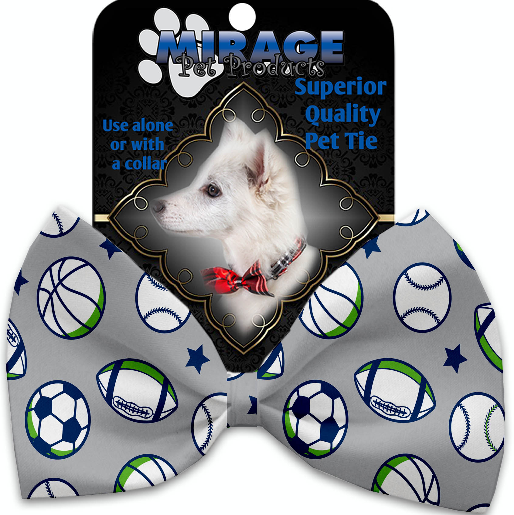 Sports and Stars Pet Bow Tie Collar Accessory with Velcro