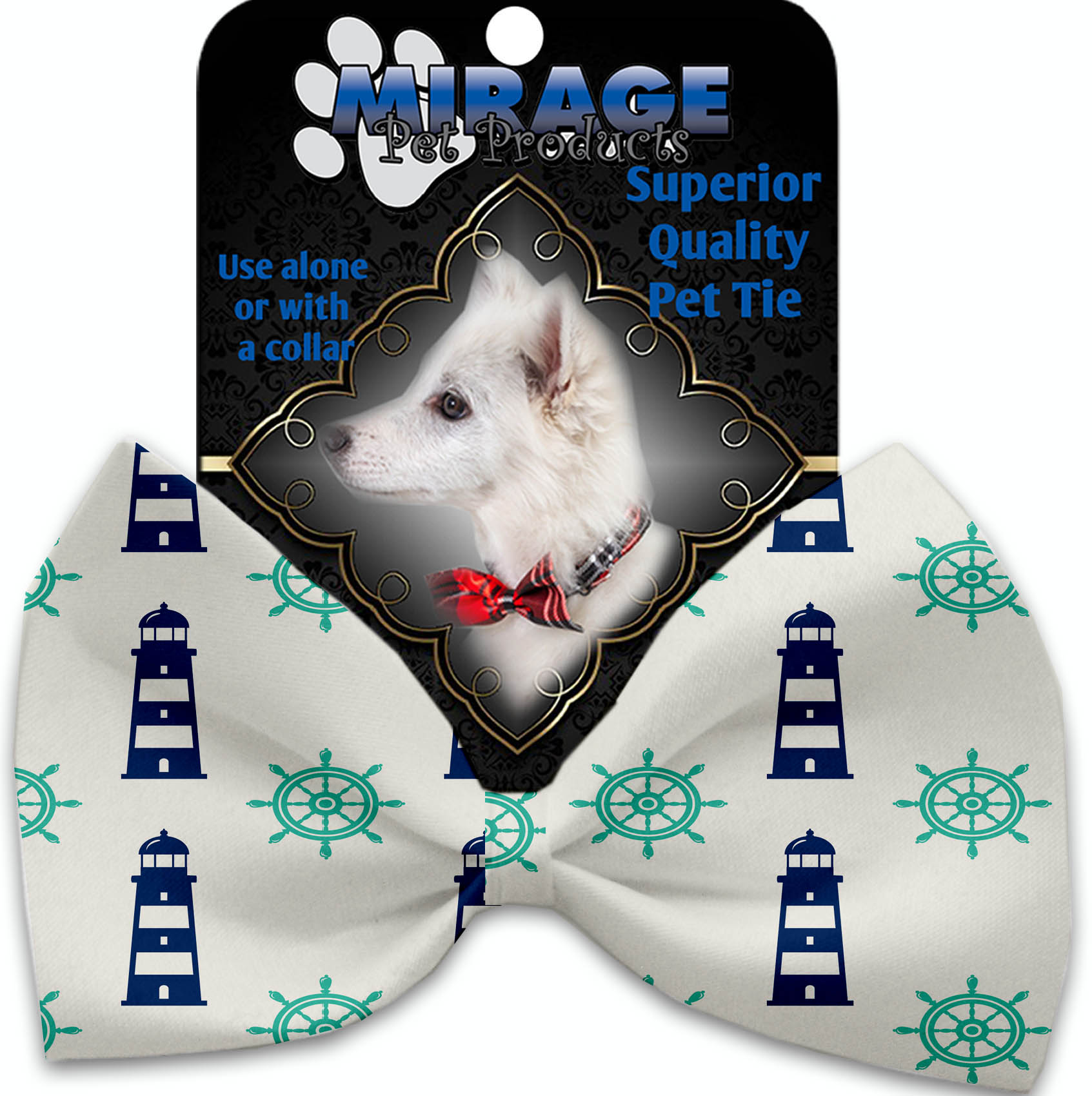 Lighthouses Pet Bow Tie Collar Accessory with Velcro
