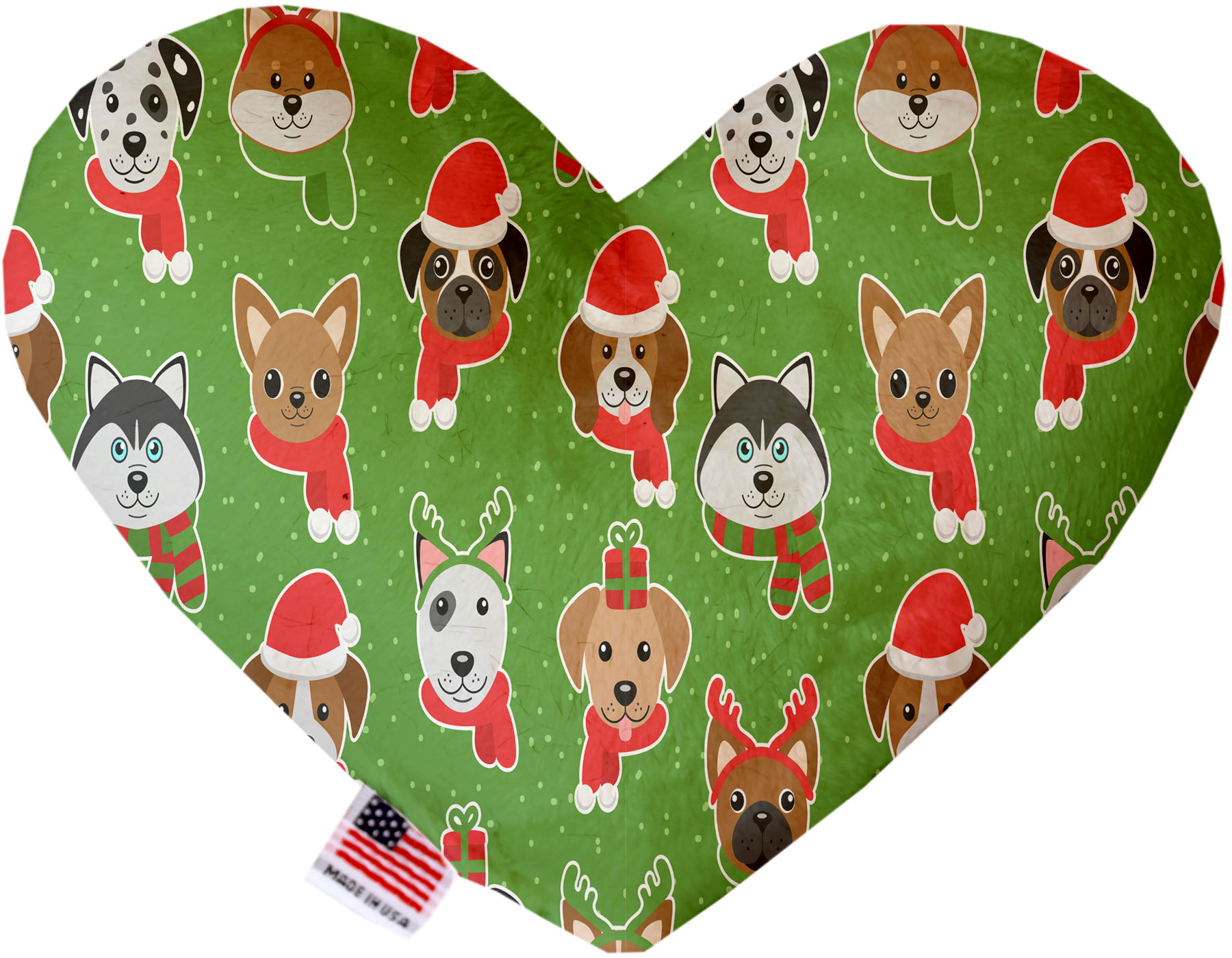 Christmas Dogs 6 Inch Heart Dog Toy