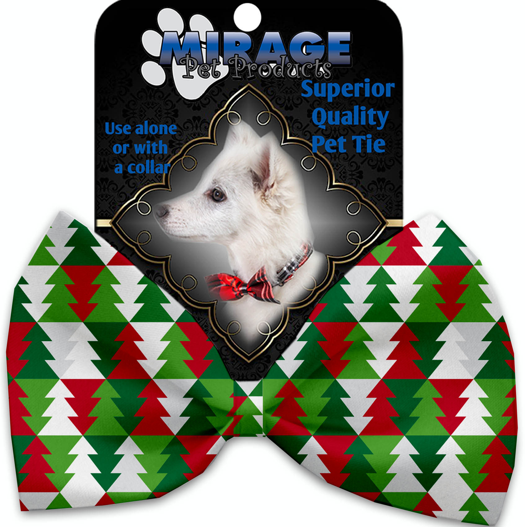 Classy Christmas Trees Pet Bow Tie Collar Accessory with Velcro