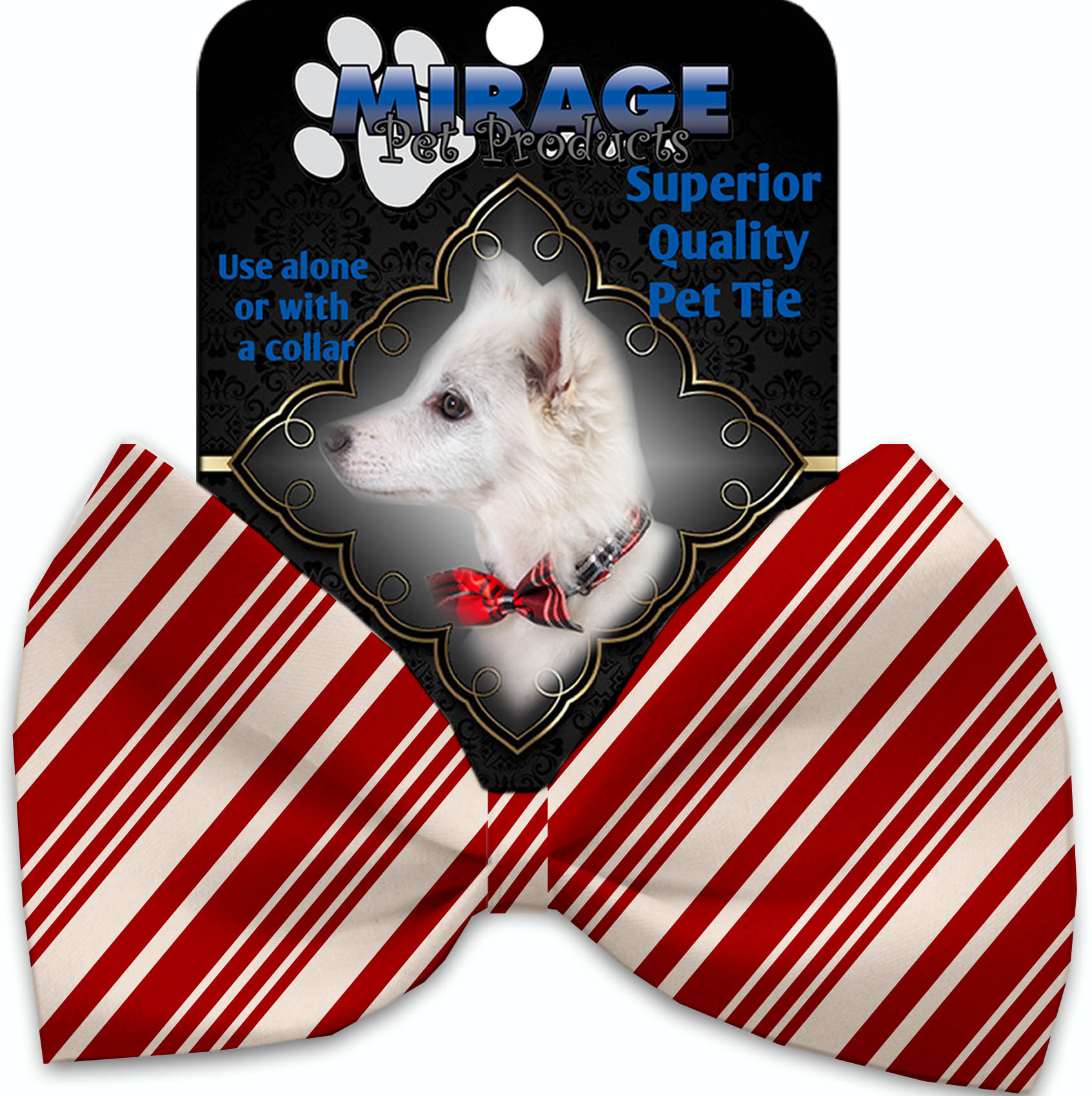 Classic Candy Cane Stripes Pet Bow Tie