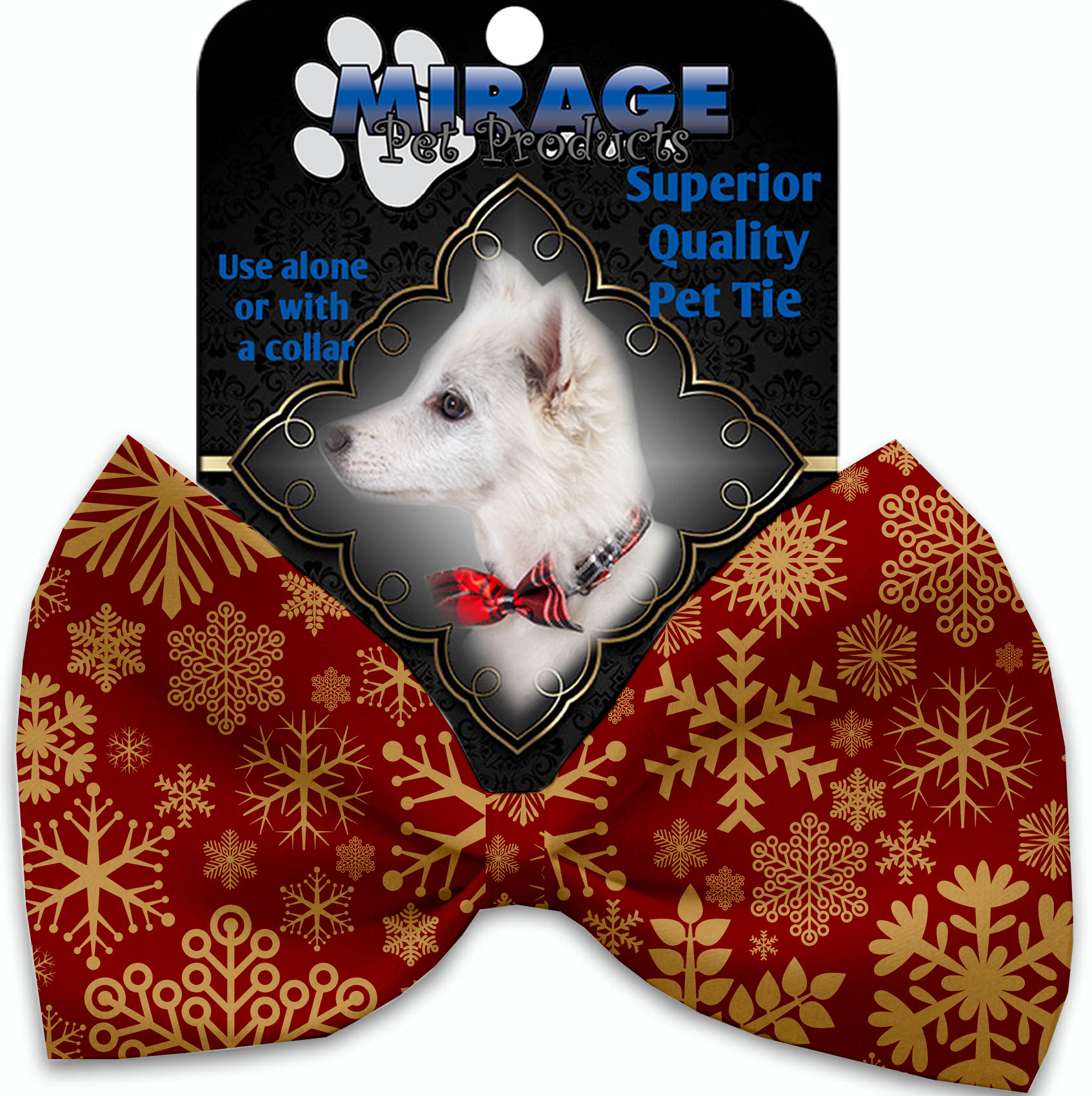 Red Snowflakes Pet Bow Tie