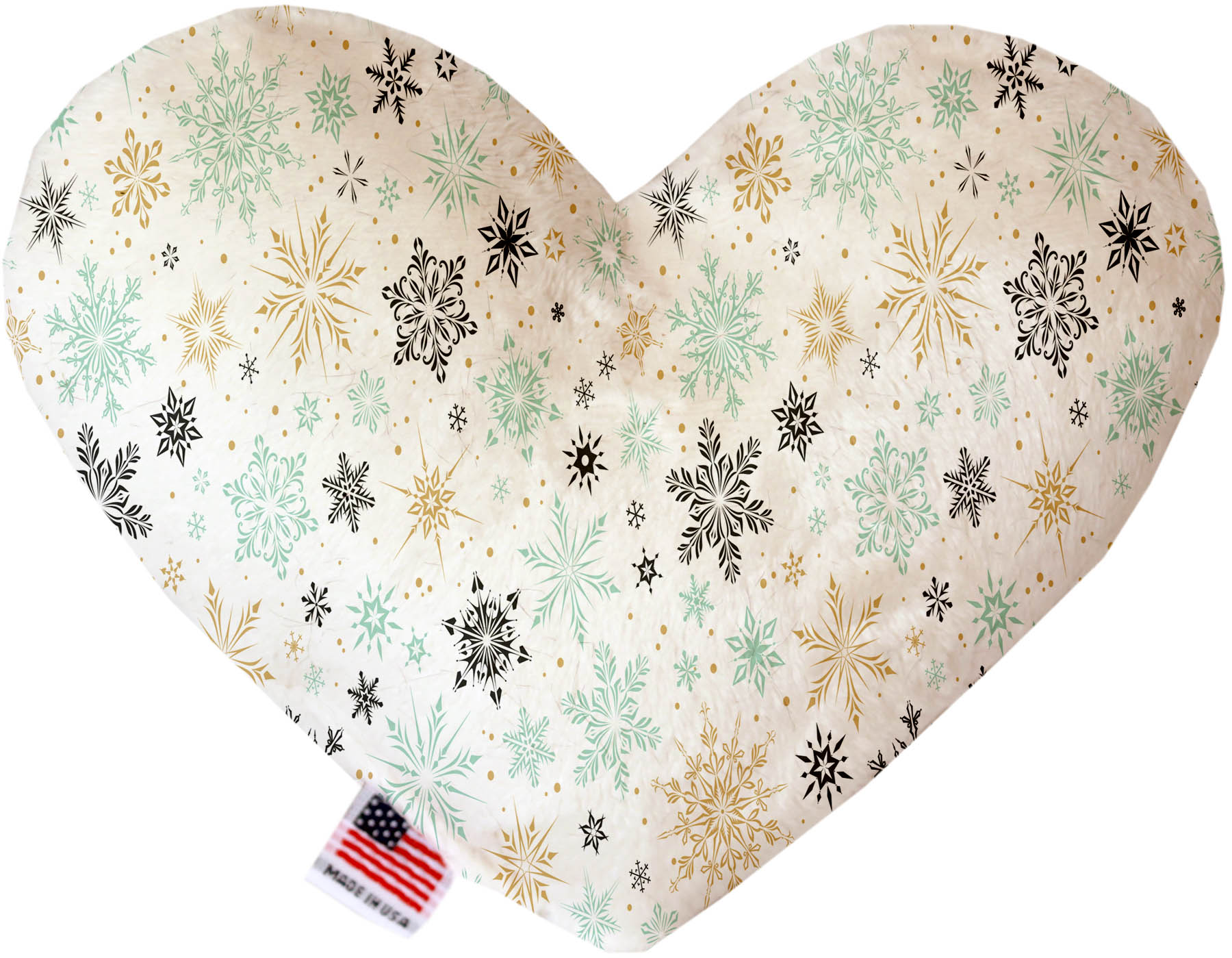 Vintage Snowflakes 6 Inch Heart Dog Toy