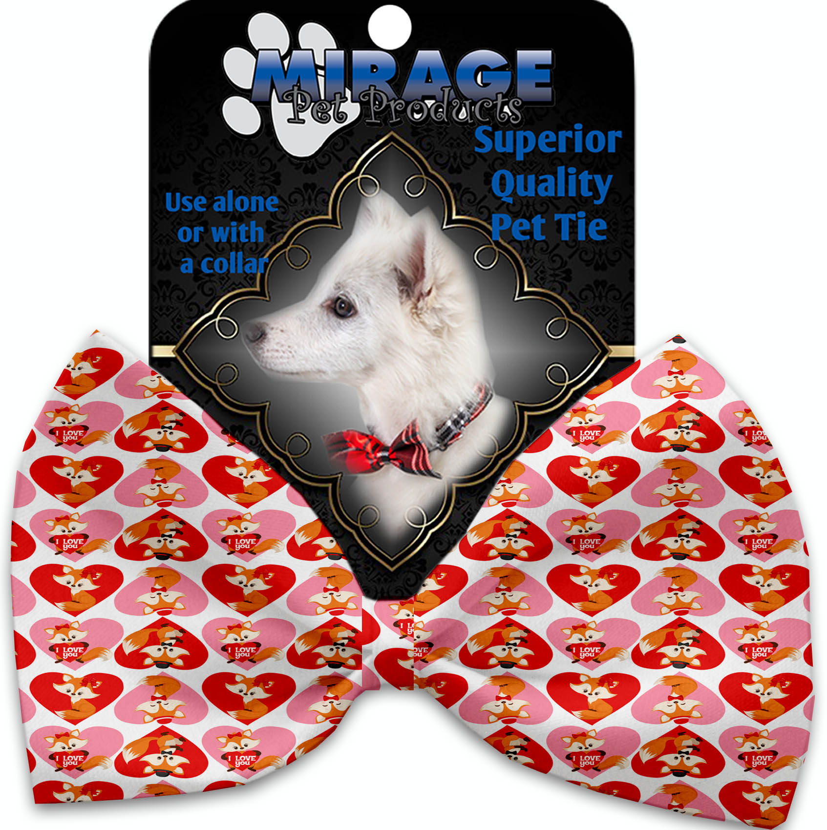 Foxy Love Pet Bow Tie Collar Accessory with Velcro