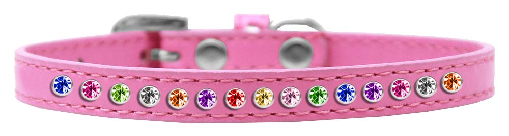 One Row Confetti Size 10 Bright Pink Puppy Collar