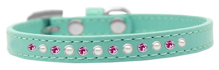 Pearl and Pink Crystal Size 16 Aqua Puppy Collar