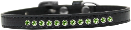 Lime Green Crystal Size 10 Black Puppy Collar