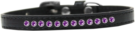 Purple Crystal Size 10 Black Puppy Collar