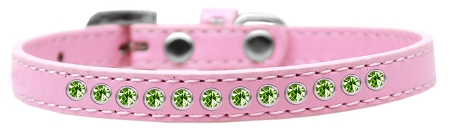 Lime Green Crystal Size 16 Light Pink Puppy Collar