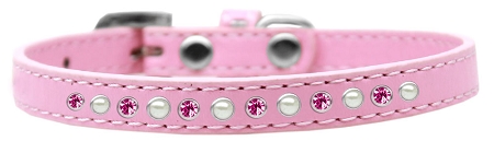 Pearl and Pink Crystal Size 10 Light Pink Puppy Collar