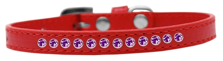 Purple Crystal Size 10 Red Puppy Collar