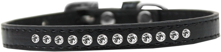 Clear Crystal Size 10 Black Puppy Collar