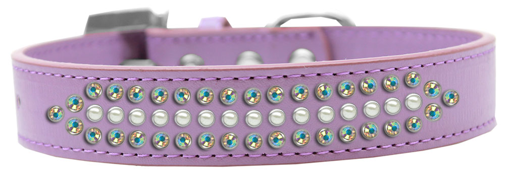 Ritz Pearl and AB Crystal Dog Collar Lavender Size 12