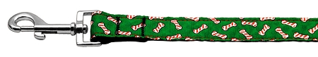 Candy Cane Bones Nylon Dog Leash 5/8 inch wide 6ft Long
