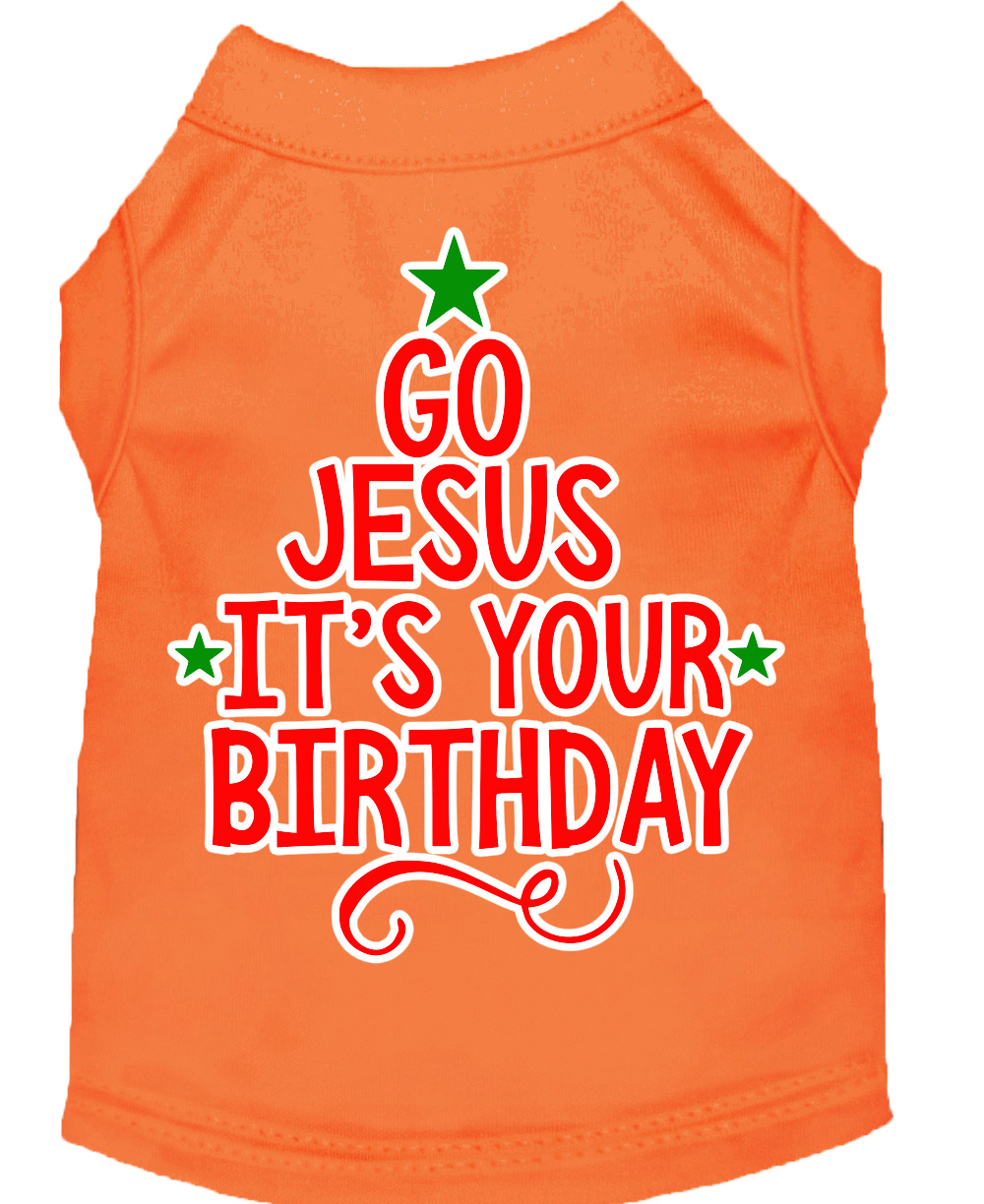 Go Jesus Screen Print Dog Shirt Orange XL