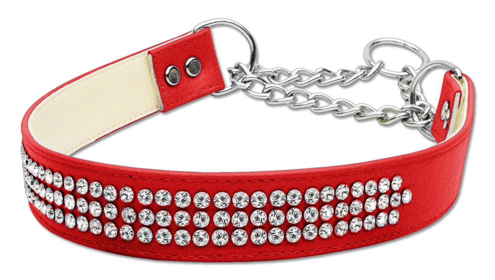 Martingale 3 Row Crystal Collar Red Large