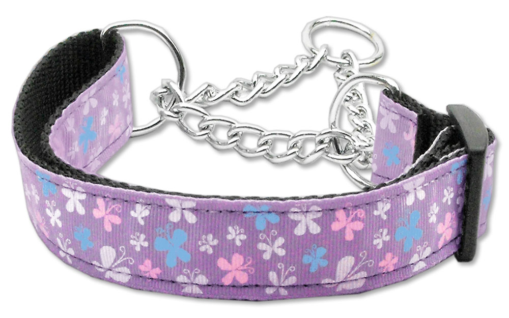 Butterfly Nylon Ribbon Collar Martingale Lavender Large