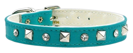 "Just the Basics" Crystal and Pyramid Collars Turquoise 10