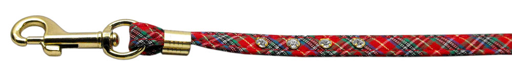 Plaid Leash Red Clear Stones