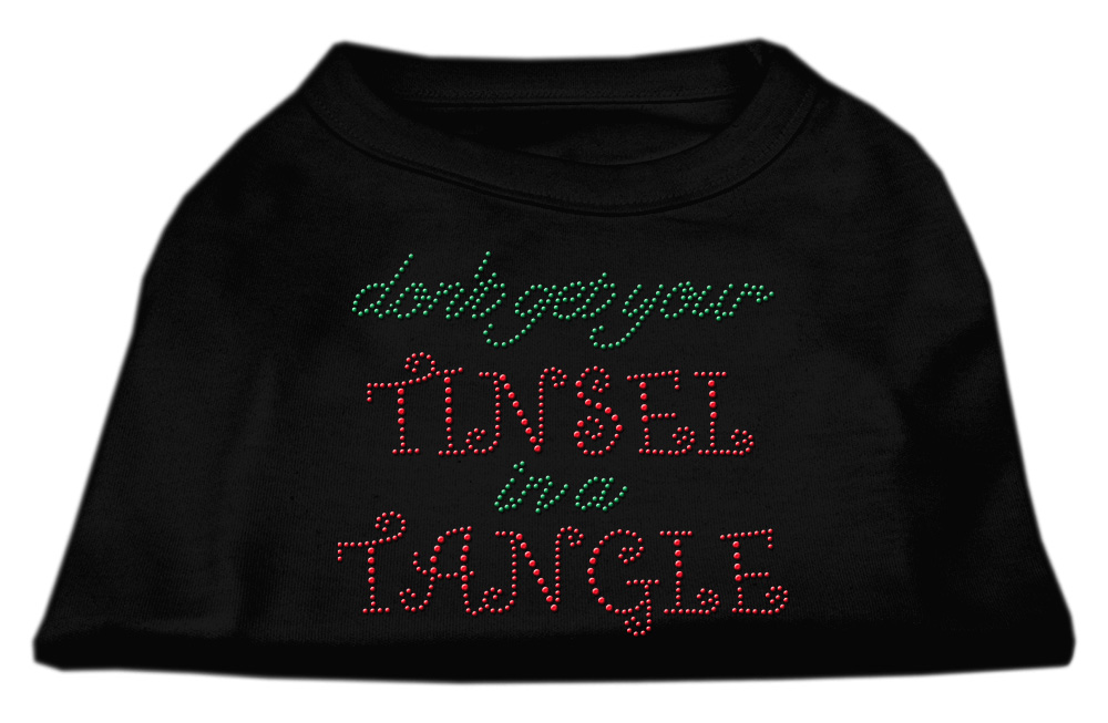 Tinsel in a Tangle Rhinestone Dog Shirt Black XXXL