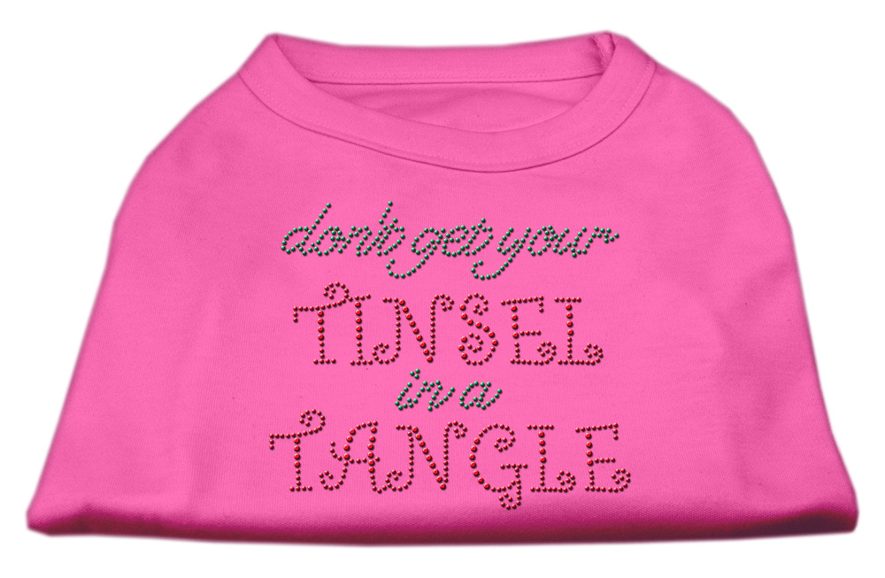 Tinsel in a Tangle Rhinestone Dog Shirt Bright Pink XXL