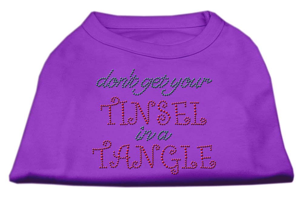 Tinsel in a Tangle Rhinestone Dog Shirt Purple XS