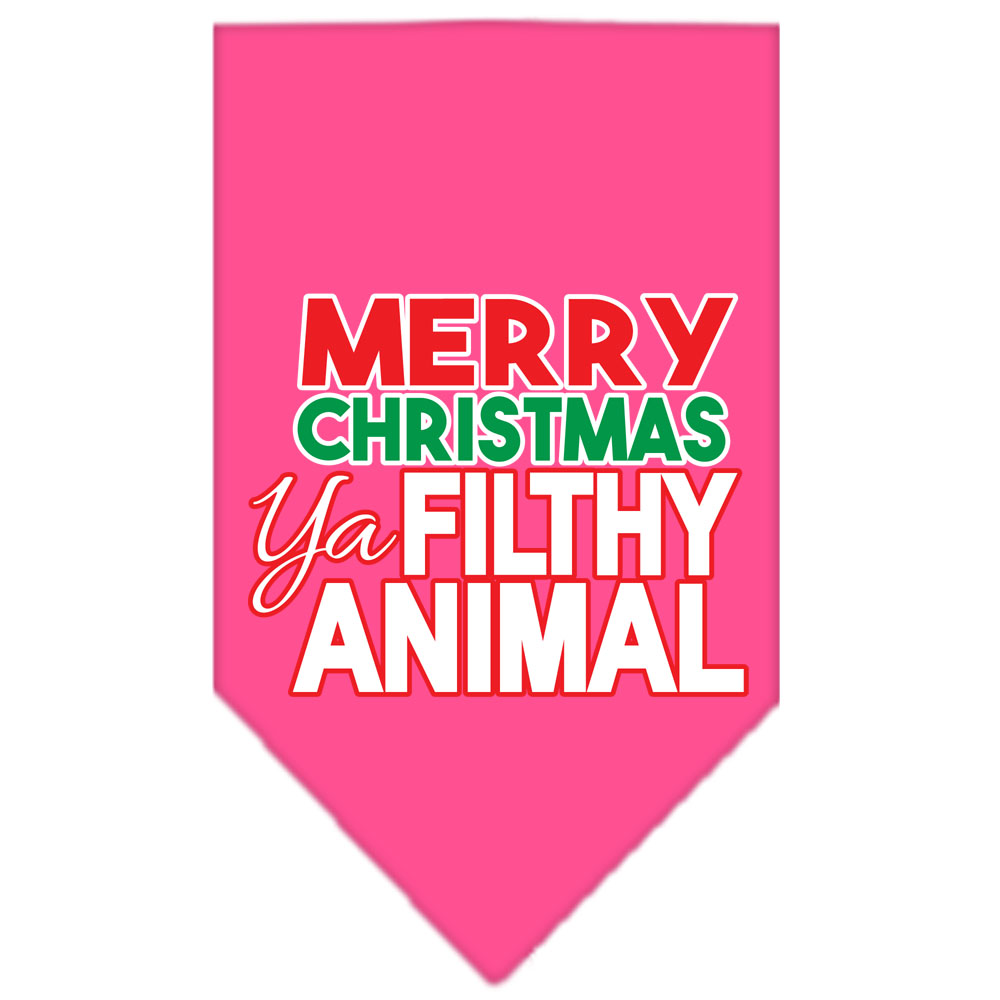 Ya Filthy Animal Screen Print Pet Bandana Bright Pink Size Large