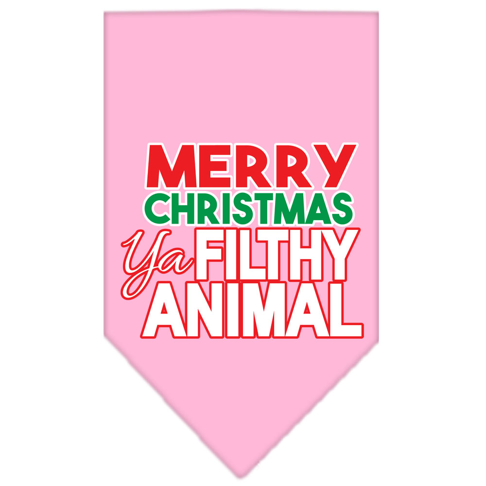 Ya Filthy Animal Screen Print Pet Bandana Light Pink Size Large