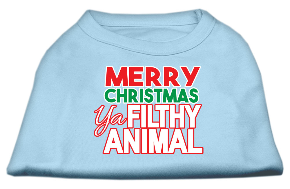 Ya Filthy Animal Screen Print Pet Shirt Baby Blue Lg