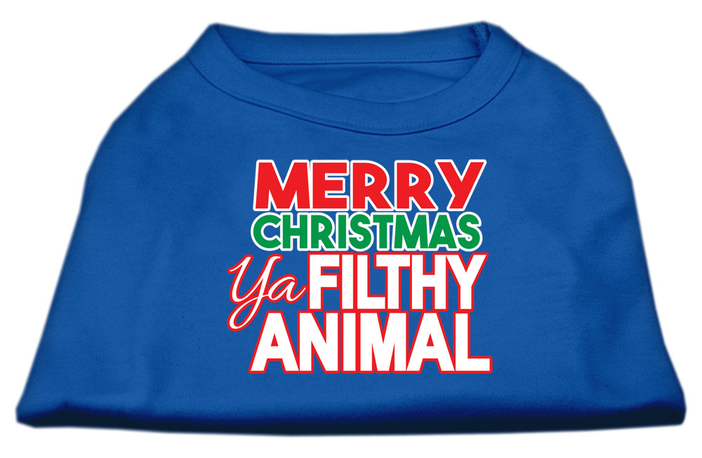 Ya Filthy Animal Screen Print Pet Shirt Blue Lg