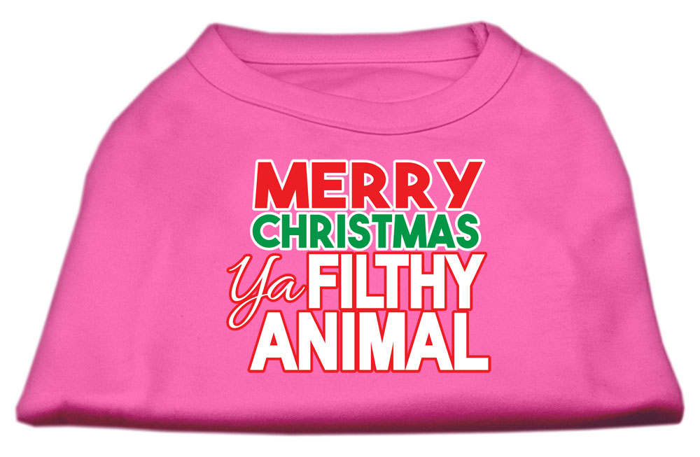Ya Filthy Animal Screen Print Pet Shirt Bright Pink Lg