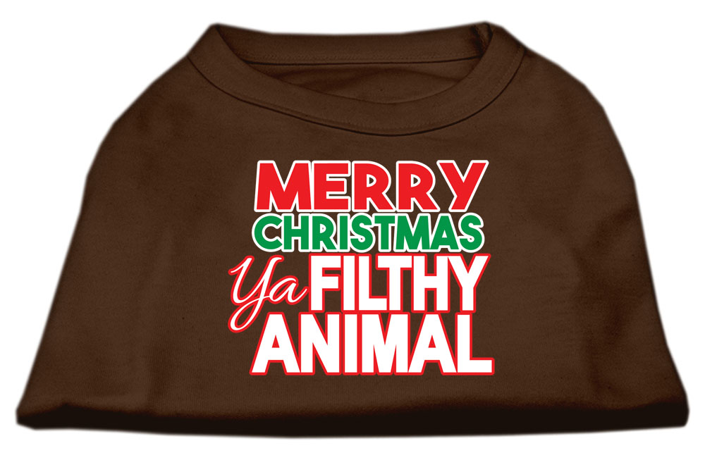 Ya Filthy Animal Screen Print Pet Shirt Brown Lg