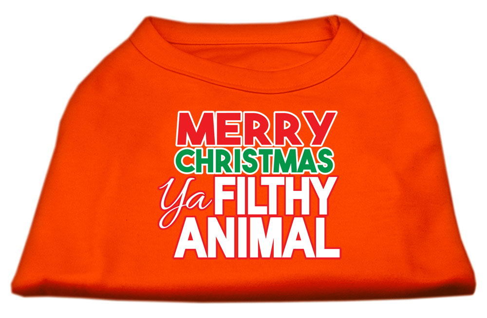 Ya Filthy Animal Screen Print Pet Shirt Orange Lg