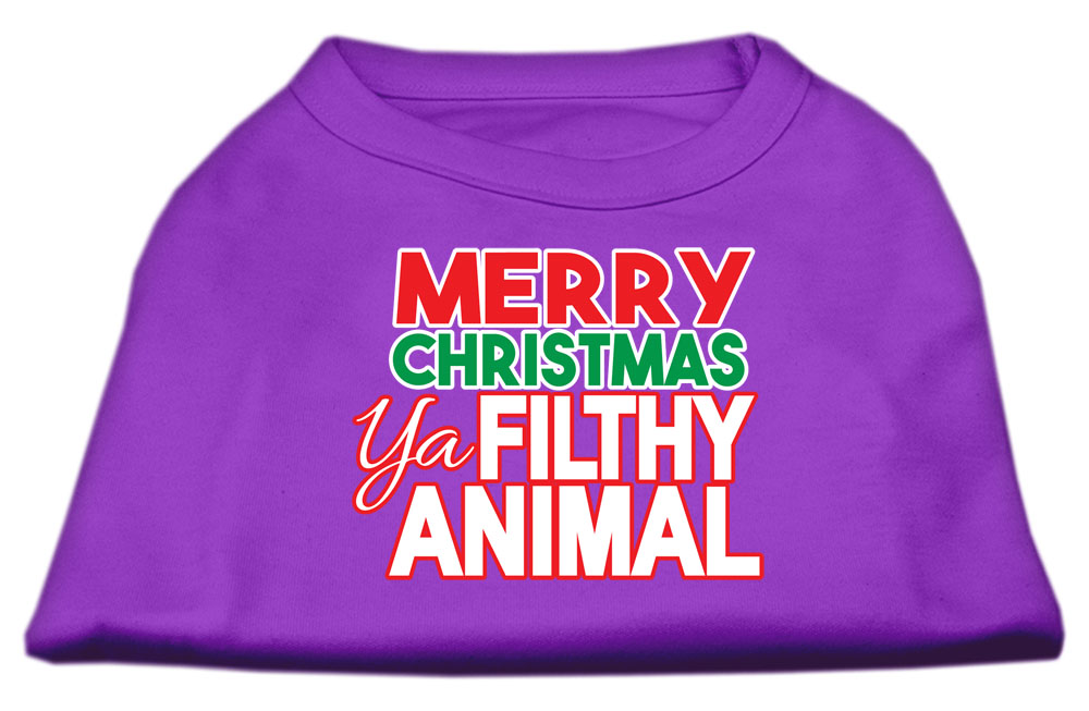 Ya Filthy Animal Screen Print Pet Shirt Purple Lg