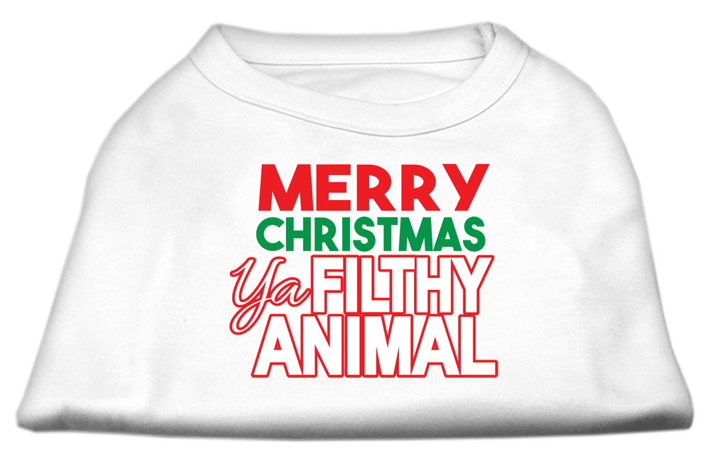 Ya Filthy Animal Screen Print Pet Shirt White Lg