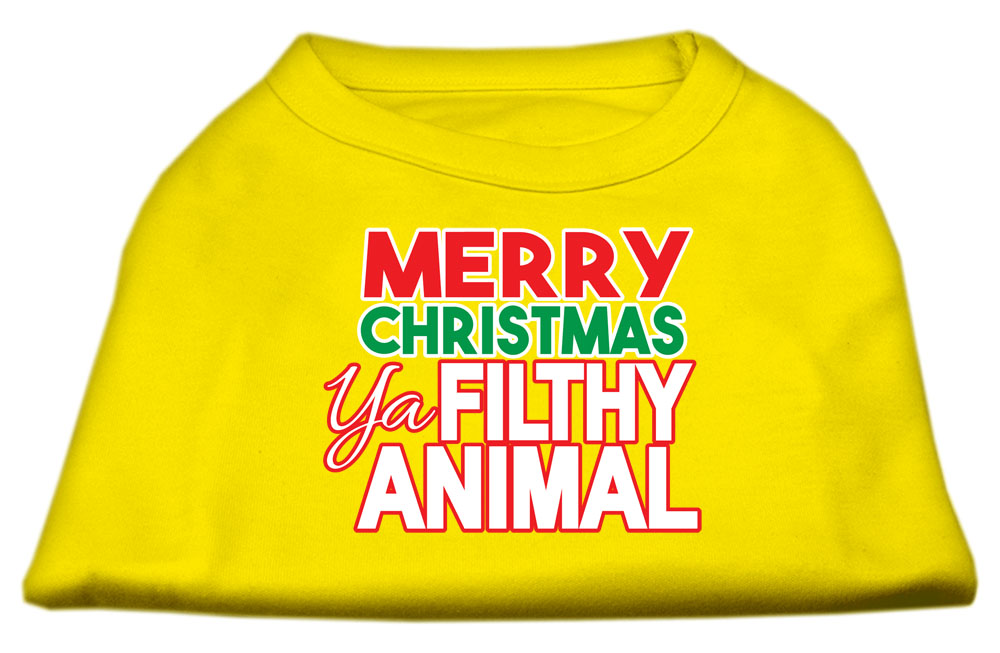 Ya Filthy Animal Screen Print Pet Shirt Yellow Lg